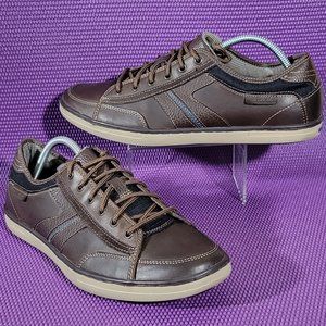 Skechers Serreno Golden Brown Leather Sneakers - Men's 9